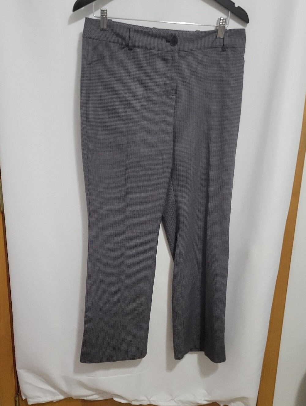 Talbots Petites Signature Purple/Black Houndstooth Straight-Leg Trousers, Sz 10P